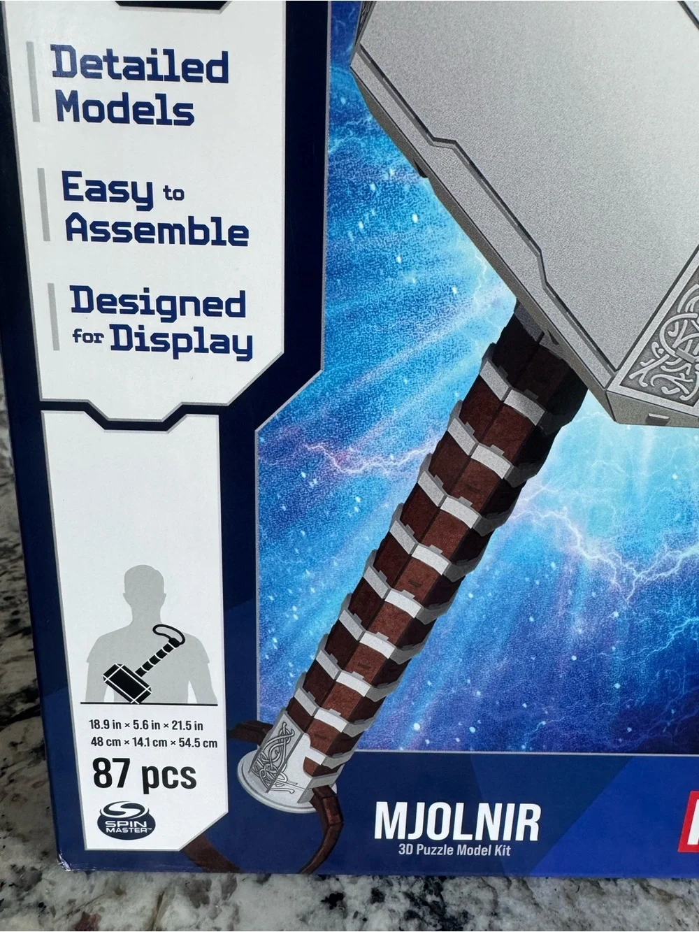 Marvel Mjolnir 3D Model Kit - Silver & Brown